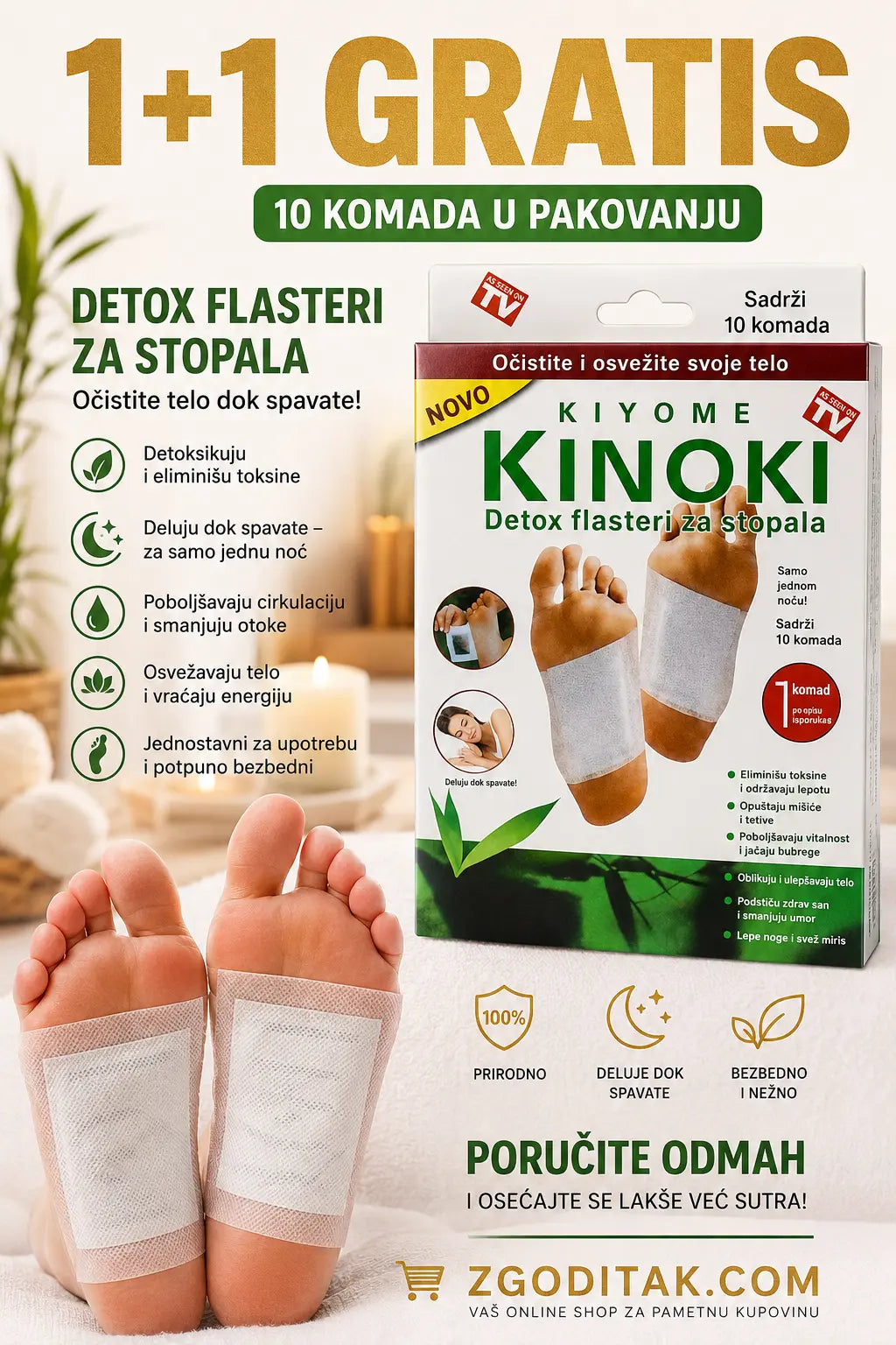 Flasteri za prirodnu detoksikaciju tela (10 kom) 1+1 GRATIS