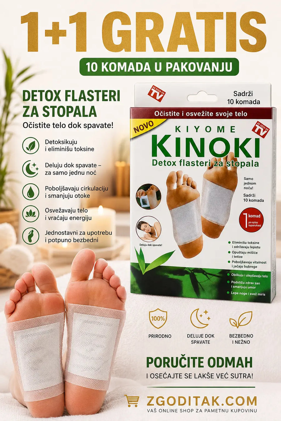 Flasteri za prirodnu detoksikaciju tela (10 kom) 1+1 GRATIS