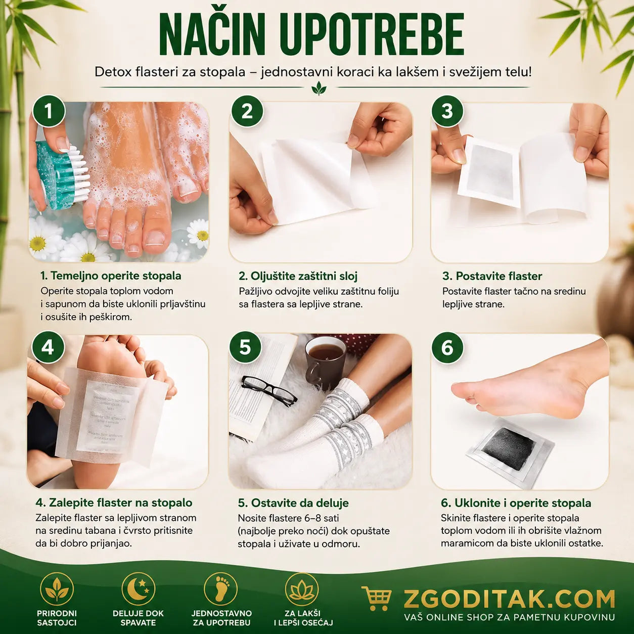 Flasteri za prirodnu detoksikaciju tela (10 kom) 1+1 GRATIS