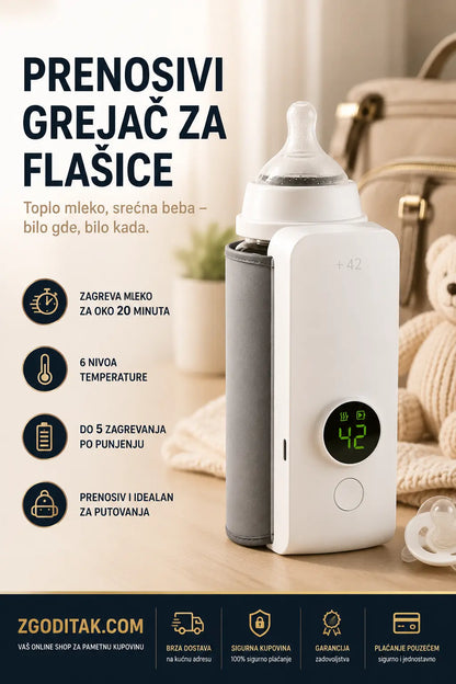 Prenosivi grejač za bebi flašice