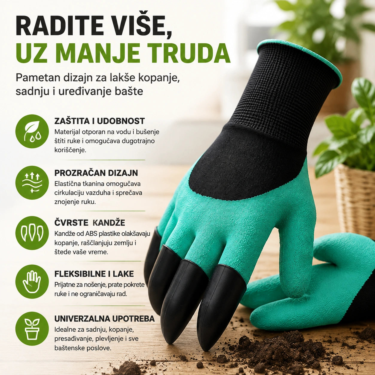 Rukavice sa Kandžama za Baštu