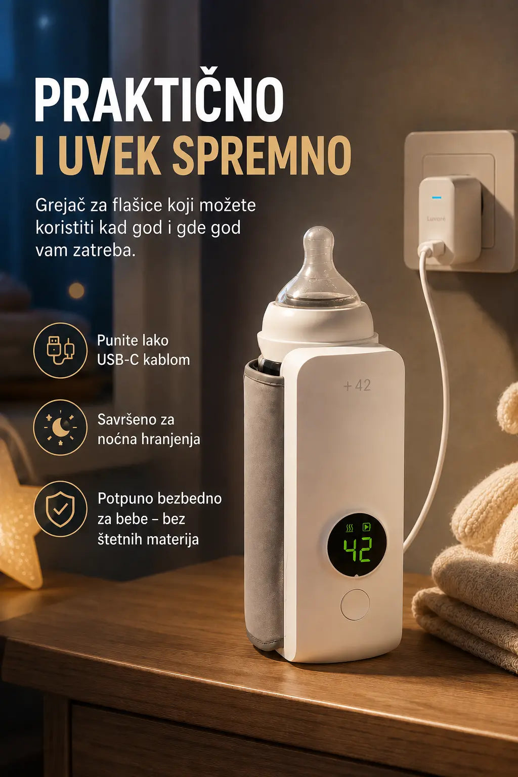 Prenosivi grejač za bebi flašice