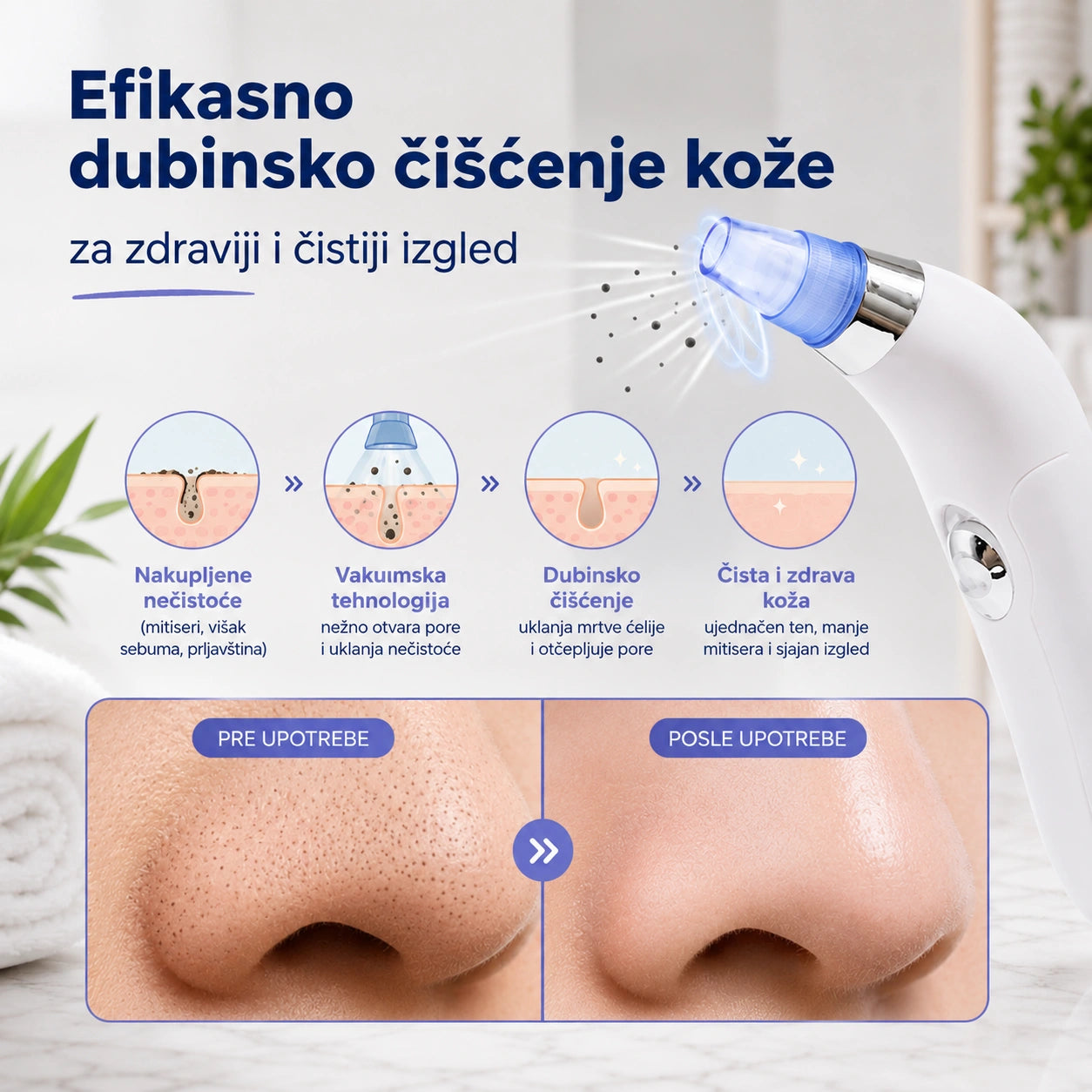 Vakumski aparat za dubinsko čišćenje lica