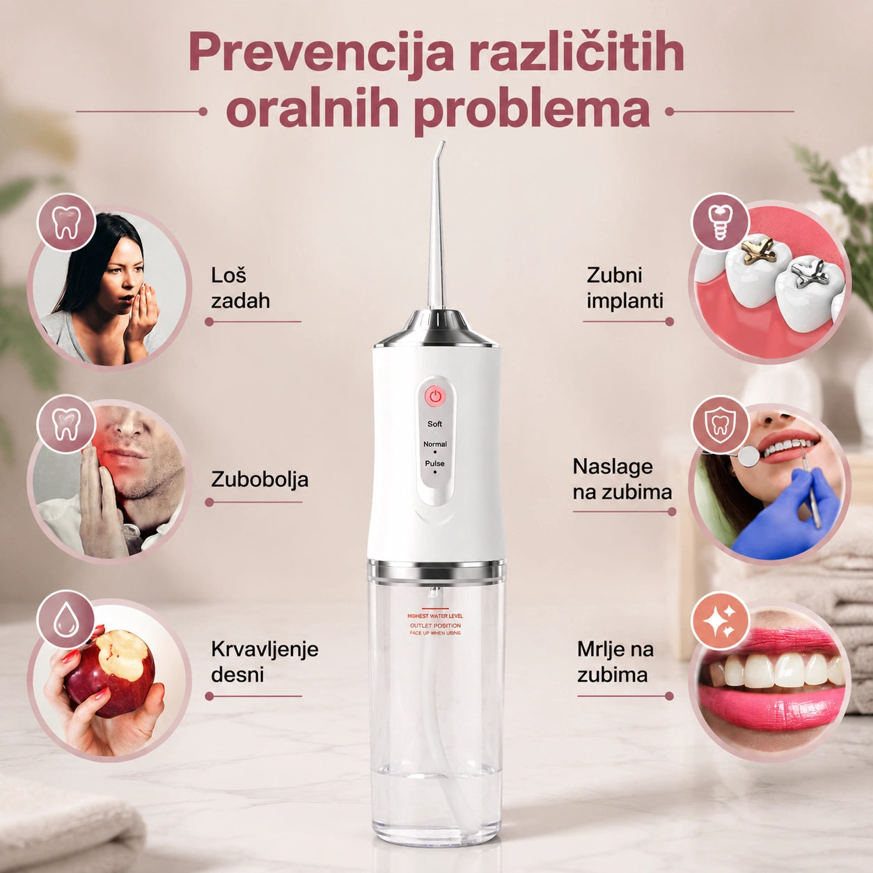 Bežični oralni irigator za zube i desni