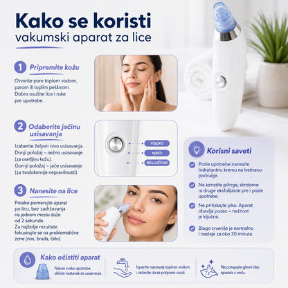 Vakumski aparat za dubinsko čišćenje lica