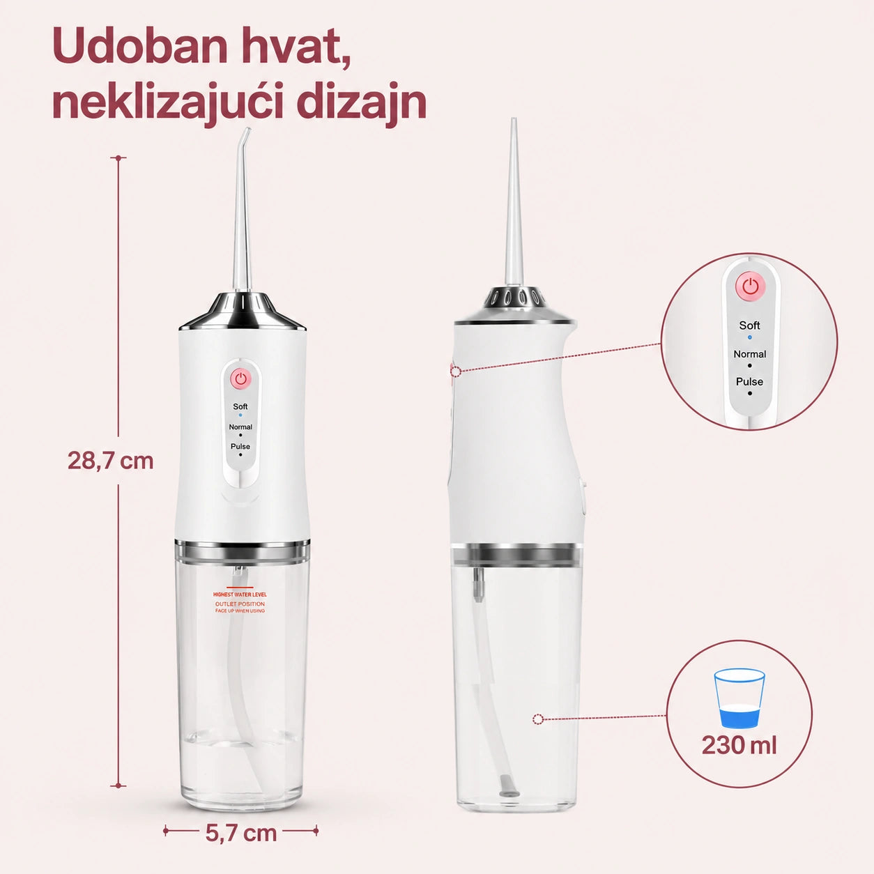 Bežični oralni irigator za zube i desni