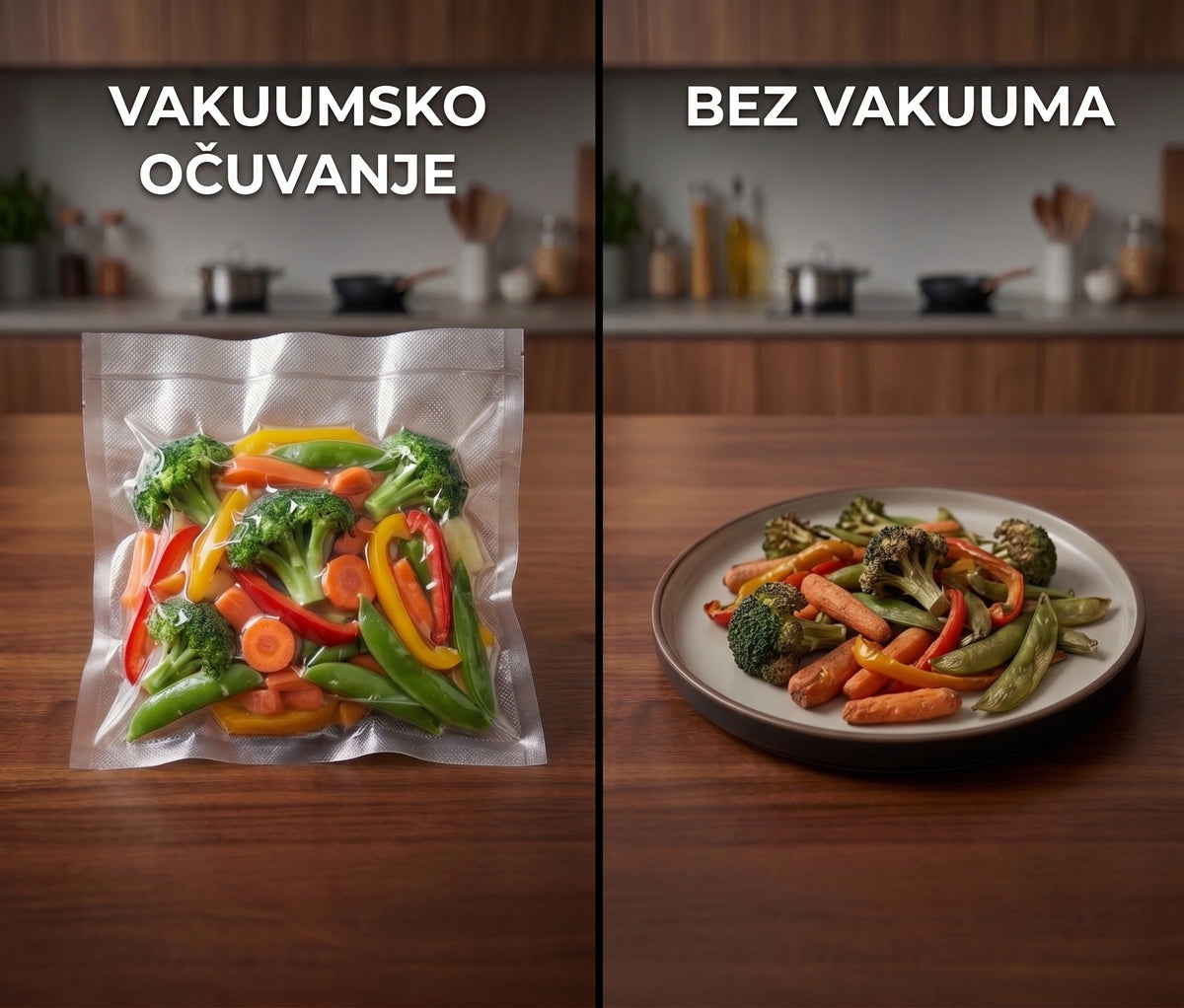 Aparat za vakumiranje hrane + 10 kesa + GRATIS rolna 20cm×5m