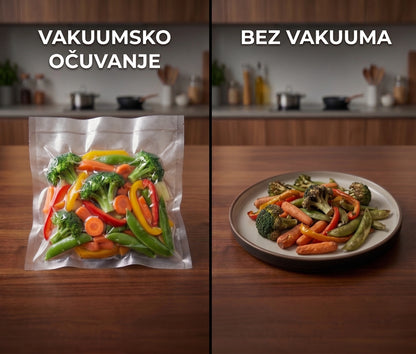 Aparat za vakumiranje hrane + 10 kesa + GRATIS rolna 20cm×5m