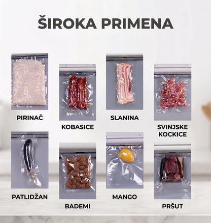 Aparat za vakumiranje hrane + 10 kesa + GRATIS rolna 20cm×5m